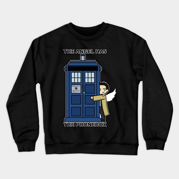 The Angel Has The Phonebox Crewneck Sweatshirt by AshAroha